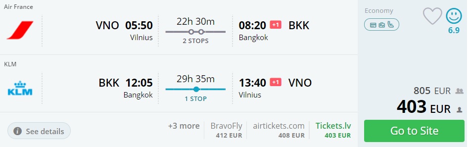 cheap flights to bangkok thailand from vilnius lithuania