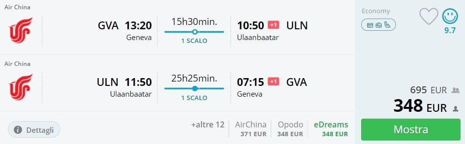cheap flights to mongolia from switzerland