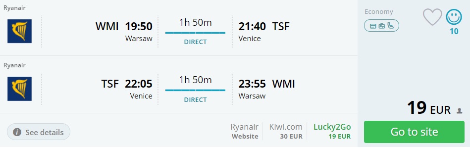 cheap flights to venice from warsaw