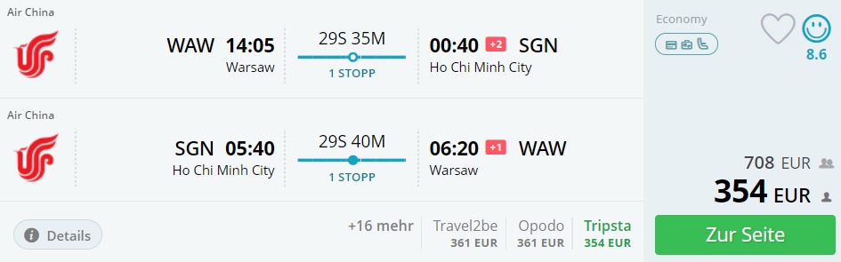 cheap flights to vietnam from warsaw poland