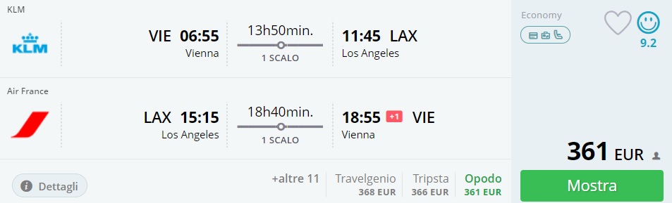 cheap flights vienna los angeles