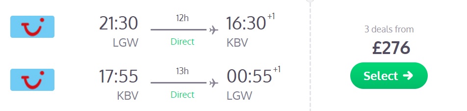 direct flights london krabi thailand