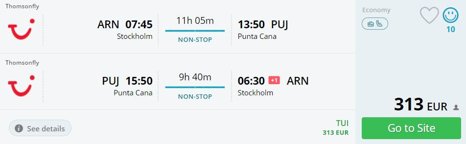 last minute flight stockholm dominican republic