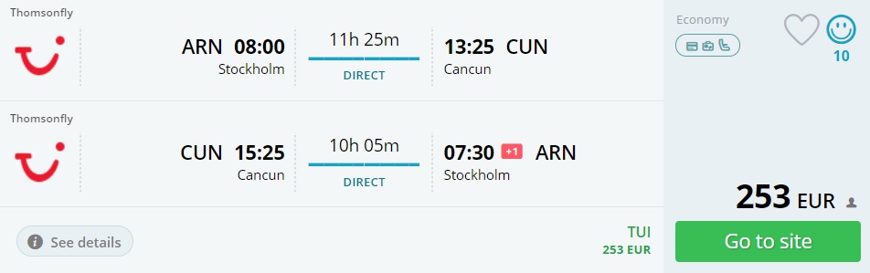 last minute flights stockholm cancun