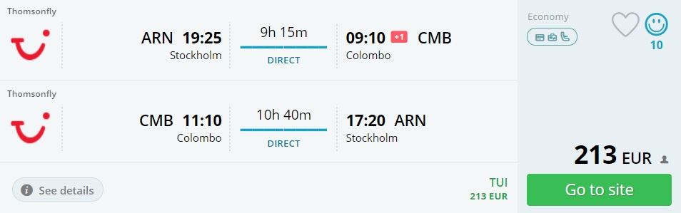 last minute flights stockholm sri lanka