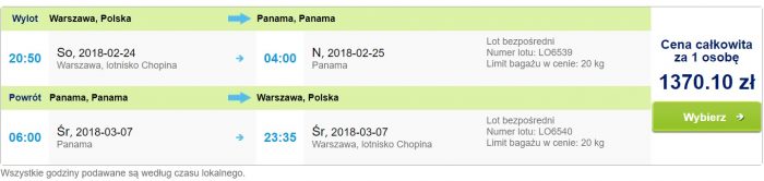 last minute flights warsaw panama