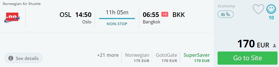 oslo bangkok