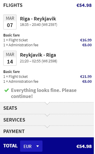 riga to reykjavik
