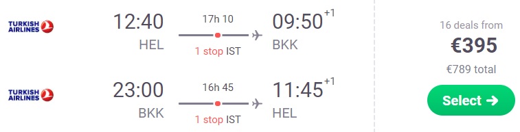 Cheap flights to THAILAND from Helsinki Finland