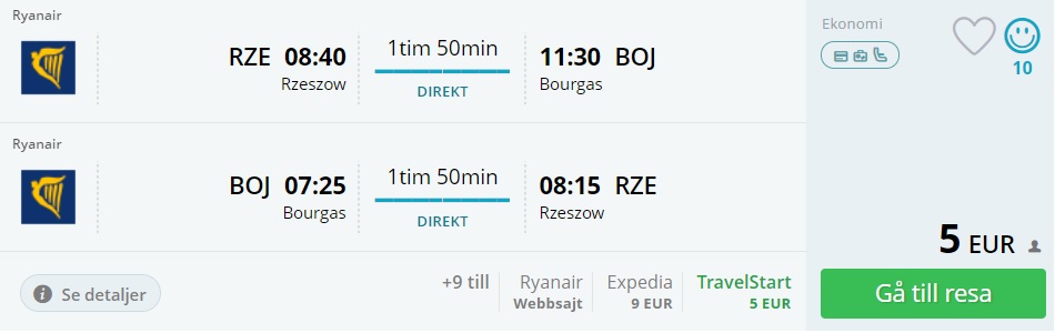 cheap flights rzeszow bourgas bulgaria