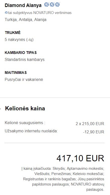 holiday package vilnius alanya turkey