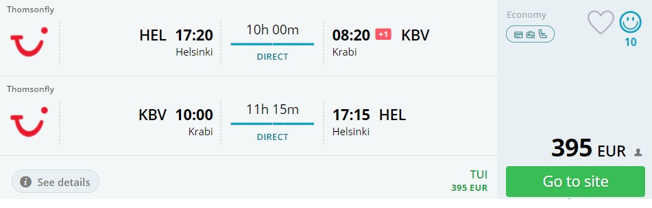 last minute helsinki krabi thailand