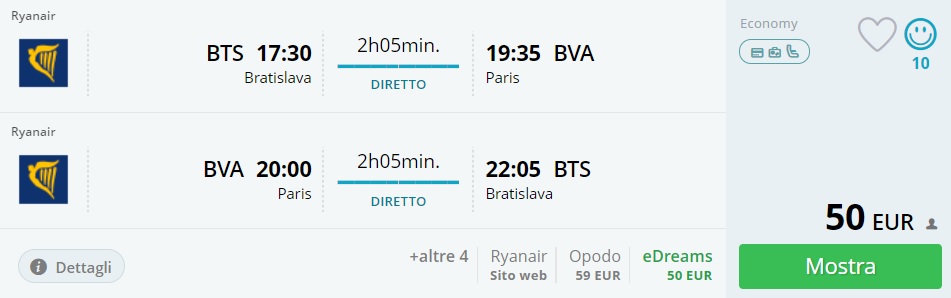 summer flights bratislava paris france
