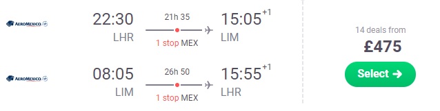 Cheap flight tickets from London to PERU