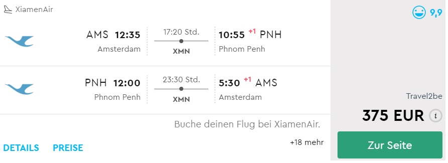 cheap Flights from Amsterdam to CAMBODIA