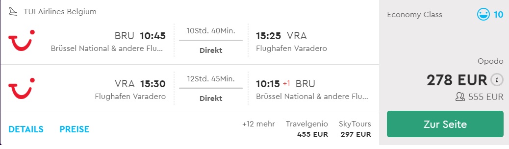 cheap flight tickets brussels cuba varadero