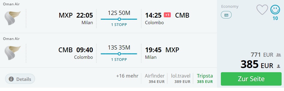 cheap flights milan colombo sri lanka