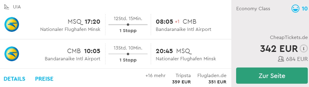 cheap flights minsk sri lanka colombo