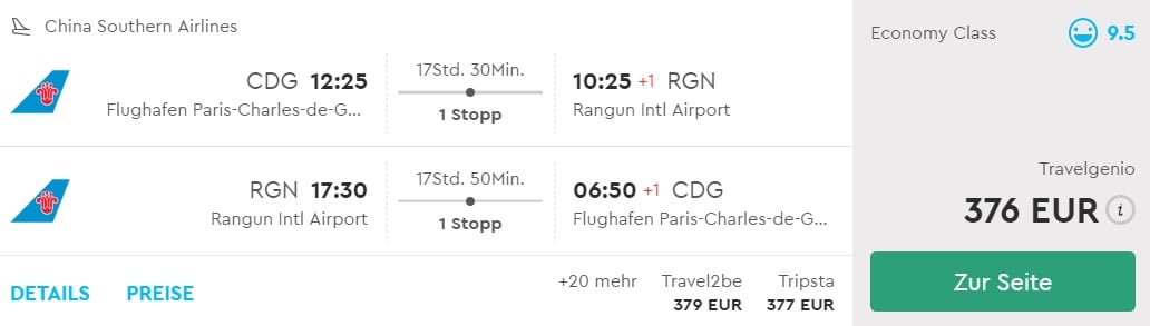 cheap flights to myanmar from paris france