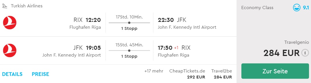 cheap flights to new york from riga latvia