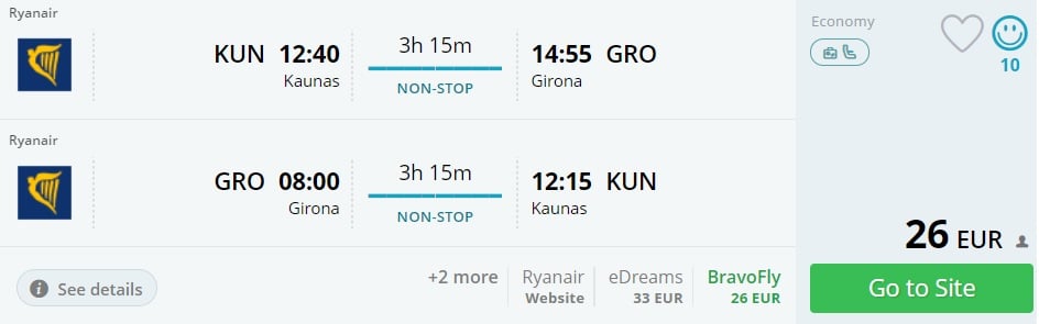 flights to barcelona from kaunas