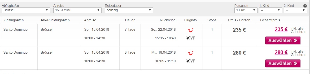 last minute to the dominican republic from brussels