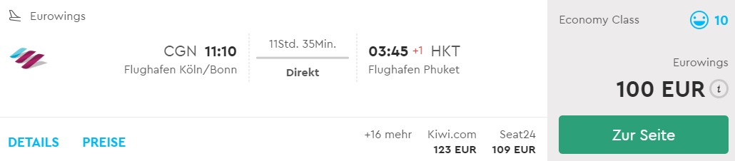 one way flights to phuket thailand from cologne germany