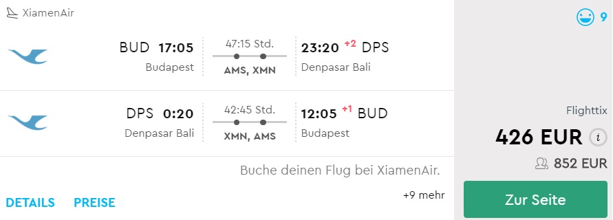 Cheap flight tickets from Budapest to BALI