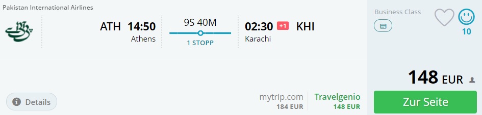 pia one way ticket prices