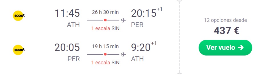 First minute flights from Athens to AUSTRALIA