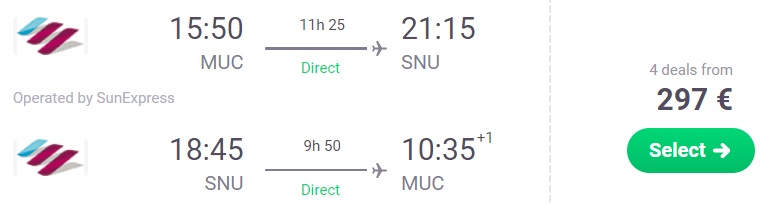 Last-minute Direct flights from Frankfurt to CUBA