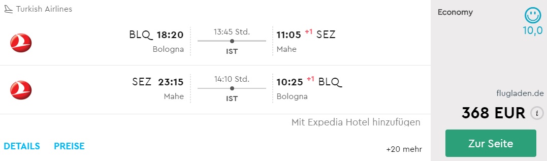 cheap flights bologna seychelles