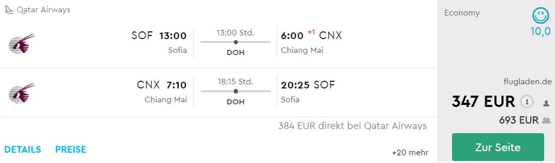 cheap flights from sofia to chiang mai thailand