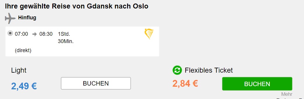 cheap flights gdansk oslo