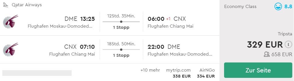 cheap flights moscow chiang mai thailand