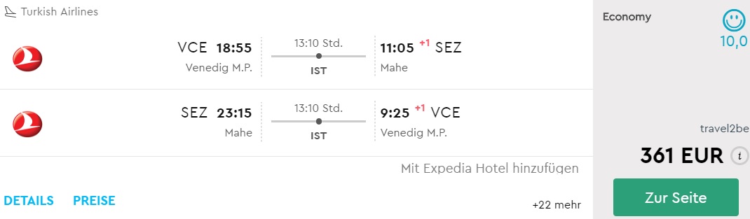 cheap flights venice seychelles
