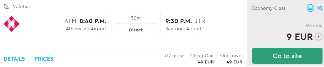 cheap summer flights athens santorini