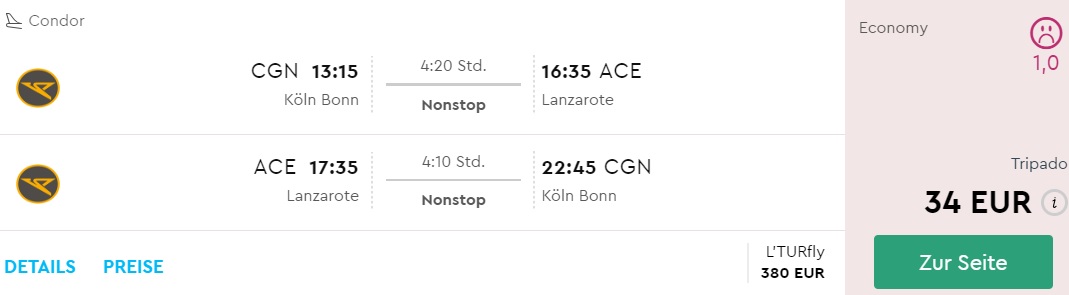 error fare summer flights from cologne to lanzarote