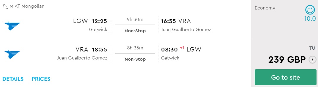 last minute flights from london to cuba