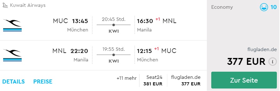 munich to philippines