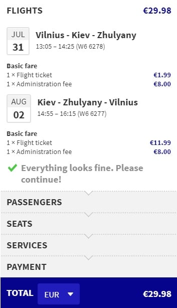 summer flights vilnius kyiv