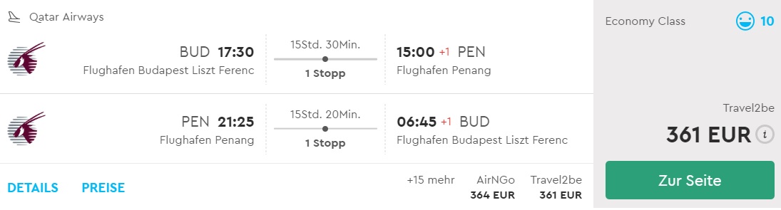 to malaysia from budapest