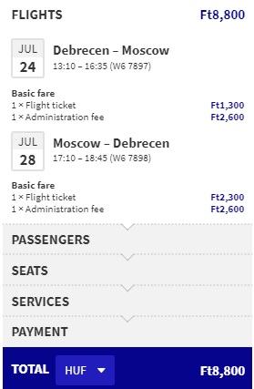 Cheap flights from Hungary to MOSCOW