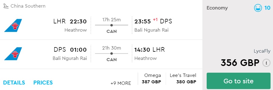 Cheap flight tickets from London to BALI for £356 - TravelFree