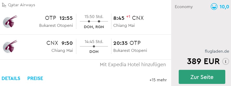 cheap flights bucharest chiang mai thailand