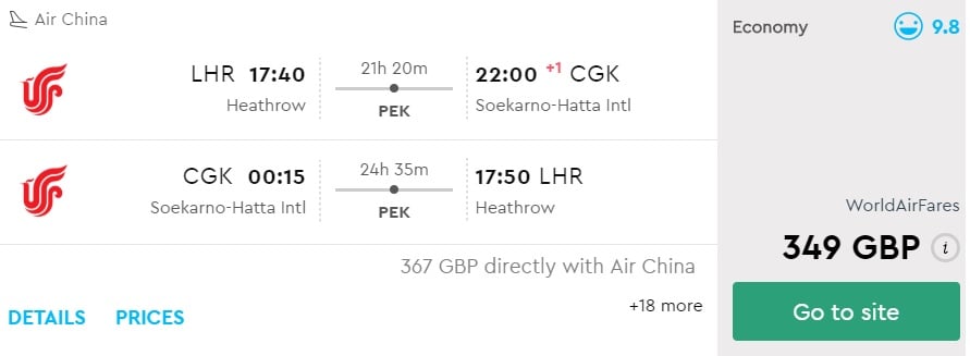 cheap flights from london to jakarta indonesia
