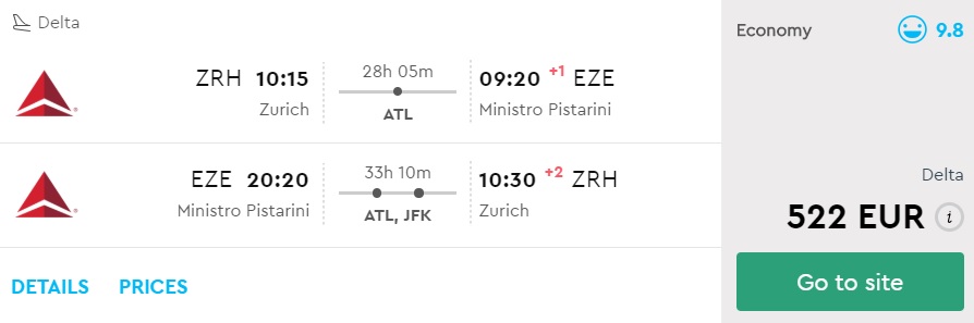 cheap flights from zurich to argentina buenos aires