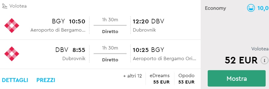 cheap flights milan dubrovnik