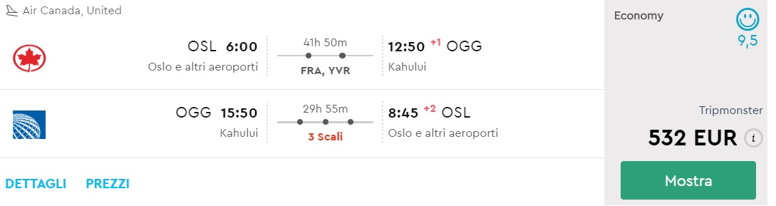 cheap flights oslo kahului hawaii