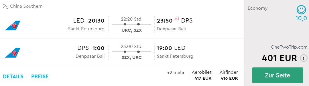 cheap flights saint petersburg bali indonesia
